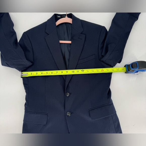 Zara Men's Navy Blue Two Button Blazer Suit Jacket - Picture 5 of 12